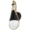 Nuvo Admiral 1-Light Wall Sconce Matte Black and Natural Brass White Opal Glass 60/7901 - alternate 1